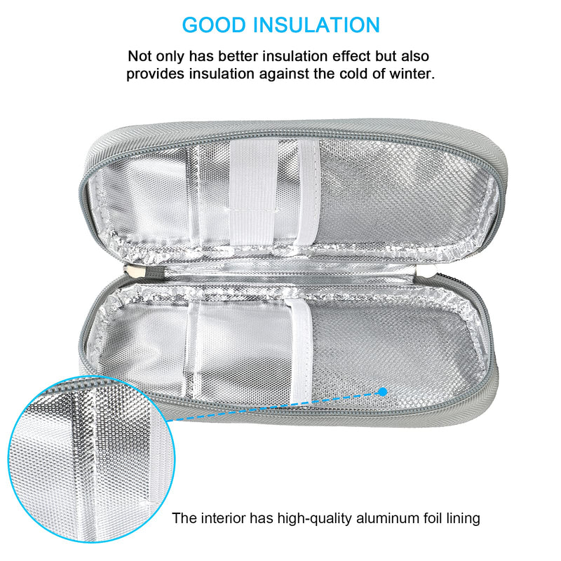 Insulin Cooler Bag with 2 Ice Packs - Diabetic Bag for Diabetic Supplies Keep Supplies Safe and Cold, Diabetes Accessories Pen Cooler Box When Traveling by YOUSHARES (Grey) 01 Grey - NewNest Australia