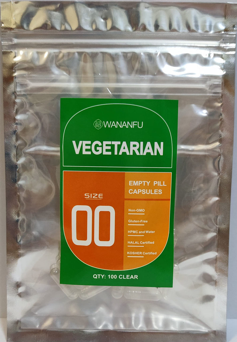 WANANFU Size 00 Empty Capsules Vegetarian (100 Count) Bundle with Micro Lab Spoon with Powder Tamper, Compatible with Capsule Filling Machine 100 Count (Pack of 1) - NewNest Australia
