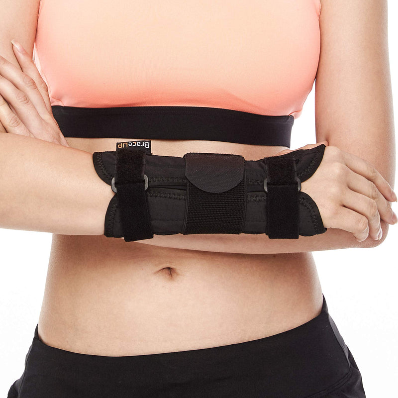 Carpal Tunnel Wrist Brace by BraceUP for Women and Men - Metal Wrist Splint for Hand and Wrist Support and Tendonitis Arthritis Pain Relief (S/M, Left Hand) S/M - NewNest Australia