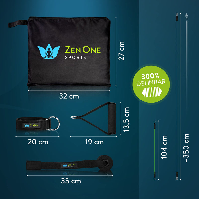 Zenone Sports Resistance Band Set 5 Fitness Bands Resistance Bands Expander Set - Resistance Bands Resistance Band Set With Handles, Foot Straps, Door Anchors Including Workout Guide & Video Set Green - NewNest Australia