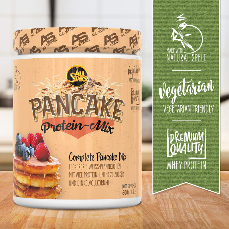 All Stars Pancake Protein Mix 600 G Tin, Whey Protein Powder For Baking Pancakes, Protein Powder Low Fat & Low Sugar, Pancakes With 25 G Protein Per Serving, Fitness Baking Mix - NewNest Australia