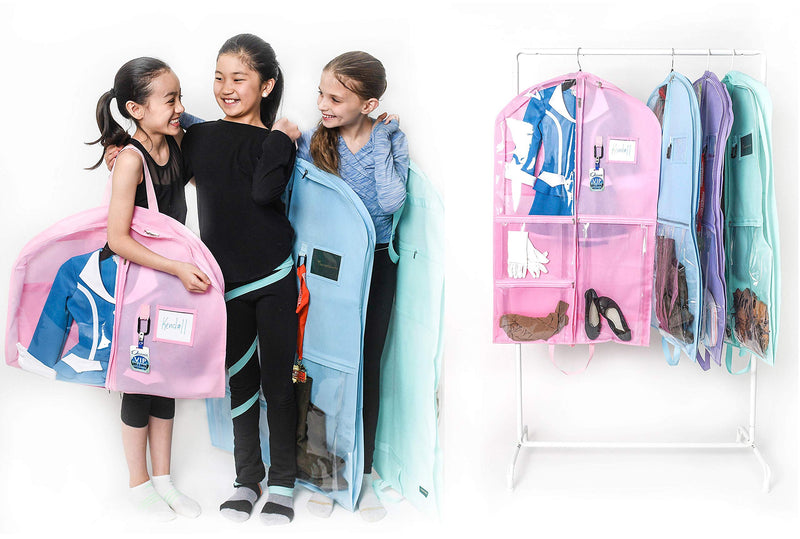 NewNest Australia - Garment Bags - 40" Costume Bag with Pockets for Dancers for Recitals, Competitions, and Travel! Pink (Cotton Candy) Cotton Candy 