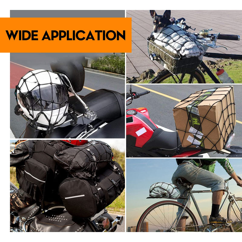 16" x 16" Heavy Duty Bungee Cargo Net Stretches to 30" x 30"-Latex Truck Bed Mesh,Luggage Tie-Down Net with 6Pcs Free Adjustable Hooks Motorcycle Bike Roof ATV SUV Trailer 16" x 16" - NewNest Australia