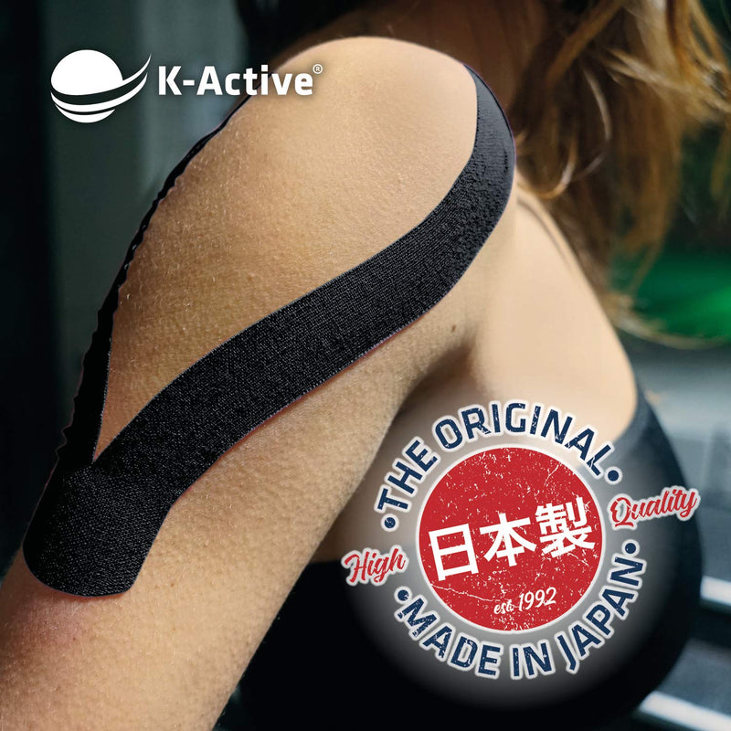 K-Active Tape Classic | Kinesio tapes super skin-friendly | waterproof | Kinesiology tape for sports & therapy, extra long hold | [5cmx5m] black K-night - NewNest Australia