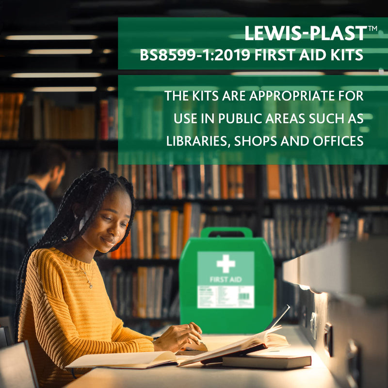 Lewis-Plast Small Premium BS8599-1 Compliant (Low Risk High Risk) First Aid Kit - These Kits Reflect the Changes in Both Workplace Practice and Risks - First Aid Kit For Injuries Single - NewNest Australia