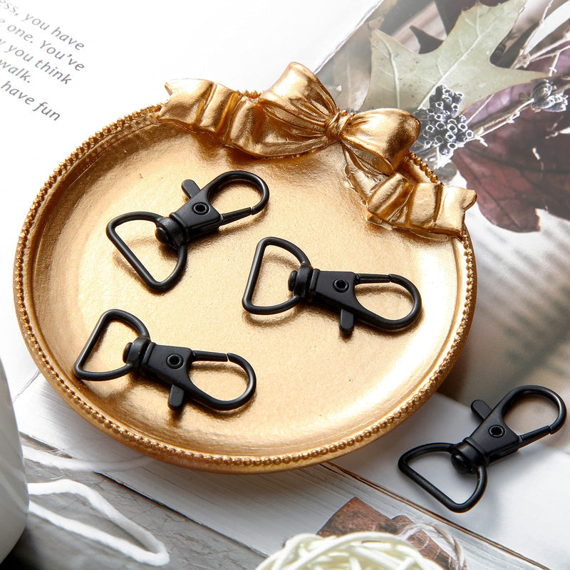 35 Pieces Swivel Clasps Lanyard Snap Hooks Keychain Clip Hook Lobster Claw Clasp Metal Hook Clasp with D Rings for Keychain Purse Hardware Sewing Craft Project (Black,20 mm) Black 20 mm - NewNest Australia