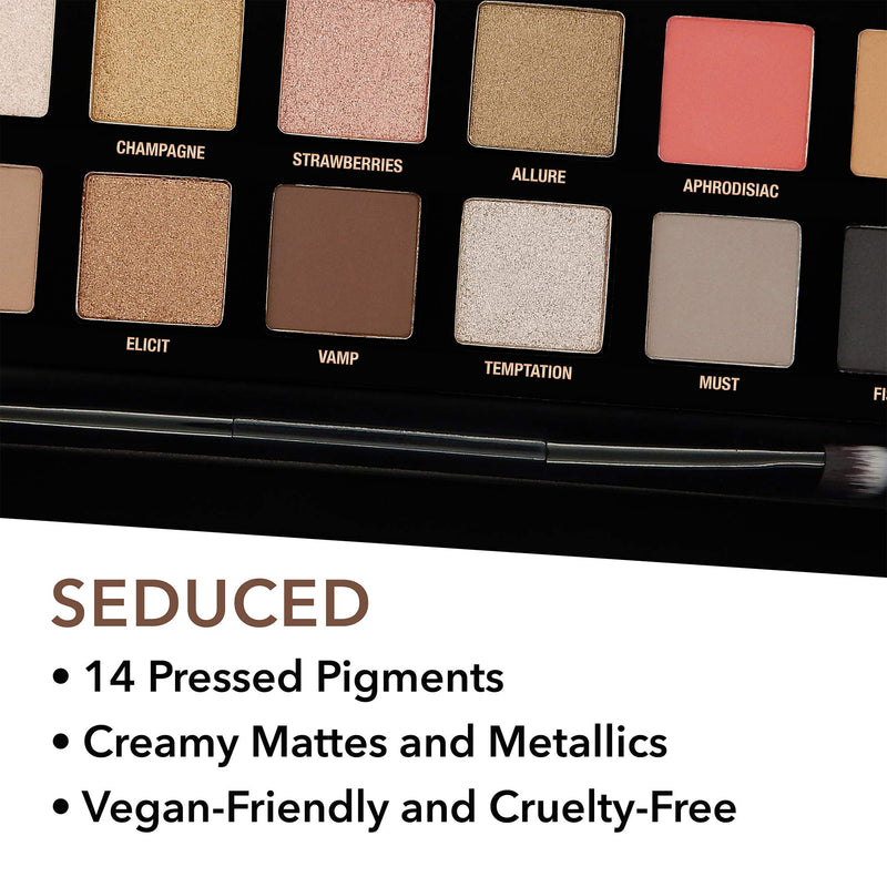 W7 | Seduced Pressed Pigment Palette Makeup | Tones: Cream Mattes, Metallic Shimmers | Colours: Delicate Nudes, Golds, Pinks and Smokes | Cruelty Free, Vegan Makeup For Women - NewNest Australia