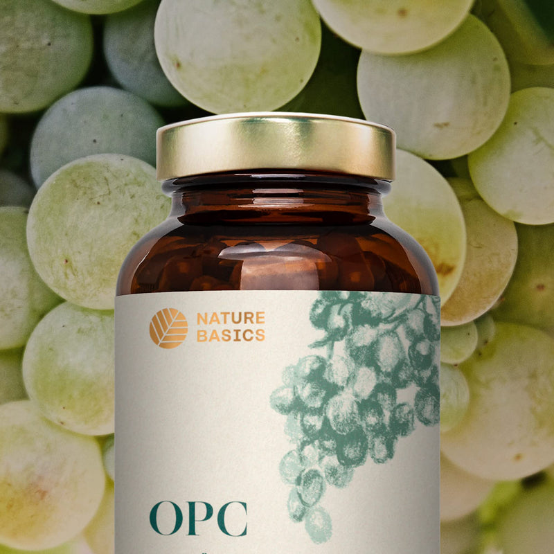 Natural OPC grape seed extract - 180 capsules in high doses / 500 mg of pure OPC per daily dose / High quality obtained from European grapes / Vegan, certified & sustainable in a glass - NewNest Australia