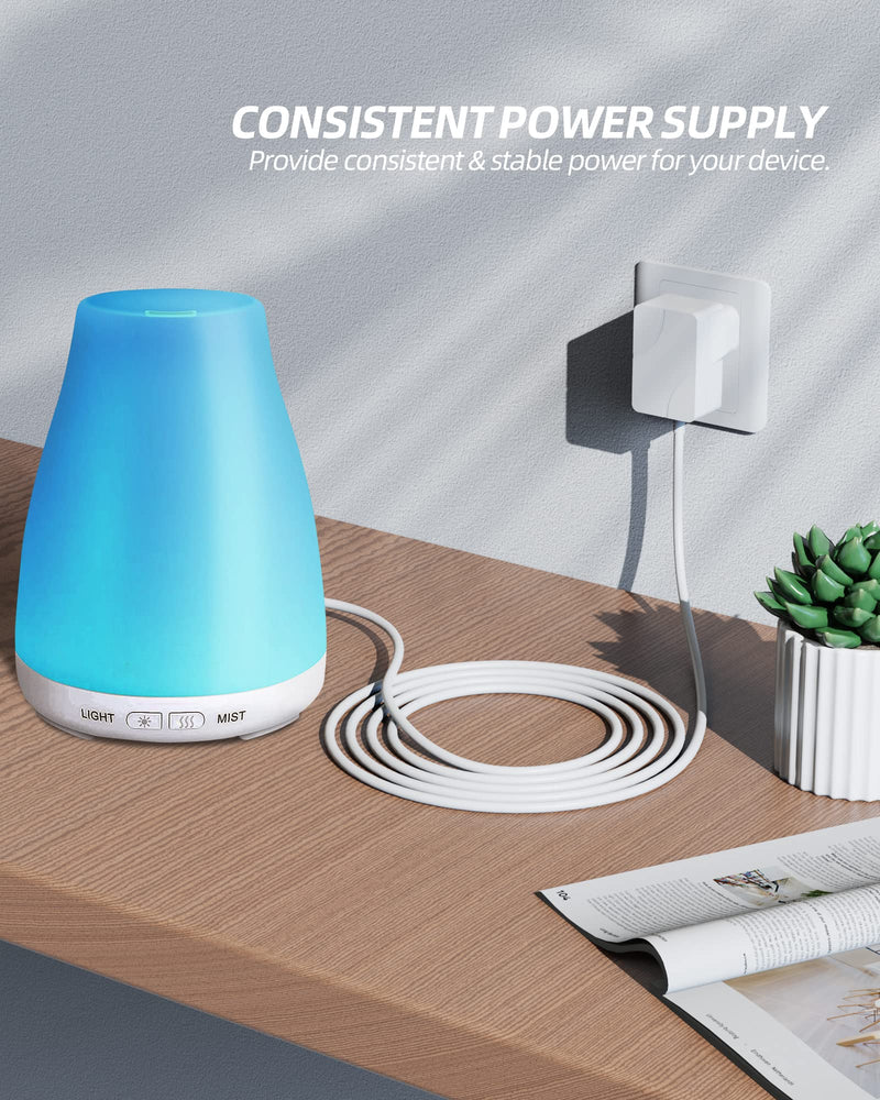 24V 1.5M AC Charger Fit for 100ml 120ml 150ml 200ml 300ml 400ml 500ml Essential Oil Diffusers/Aroma Diffuser Humidifier EK1858/Young Living Diffuser Power Supply Adapter Cord - NewNest Australia