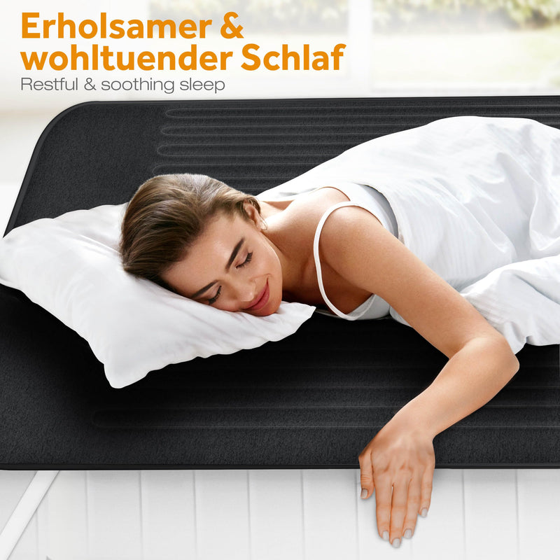 sinnlein® heated underblanket made of fleece 190 x 80 cm TÜV SÜD GS tested | electric blanket with automatic switch-off | Heating blanket with timer | washable up to 40°C | Digital display anthracite - 190 x 80 cm - NewNest Australia