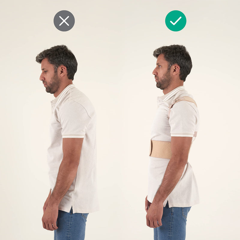 Mq Perfect Posture Corrector - Adjustable Magnetic Brace - Neoprene Back Trainer With Padding - Supports Posture, Can Relieve Back And Shoulder Pain - 37 X 28 X 0.5 Cm, S - NewNest Australia