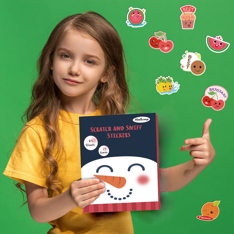 HORIECHALY Scratch and Sniff Stickers, 85 Sheets with 17 Different Scents. More 320 Designs as Rewards, Christmas Gifts, Decorations, Games for Children, Teachers, Parents, etc. Green - NewNest Australia