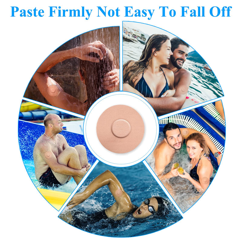 Pack Of 40 Freestyle Libre Plasters, Sports Waterproof Skin-Friendly Round Plasters Without Adhesive In The Center, Elastic Fabric Material Freestyle Libre Plasters For Freestyle Libre 1 2 & 3 Sensor - NewNest Australia