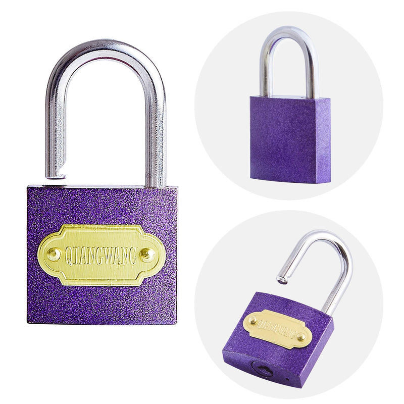 Padlocks (Pack of 2 Purple) Small Padlock with 3 Keys for Securing Your Great for Gym Locker, Suitcase, Backpacks, Jewelry Boxes, Luggage and More! 2 × Purple - NewNest Australia