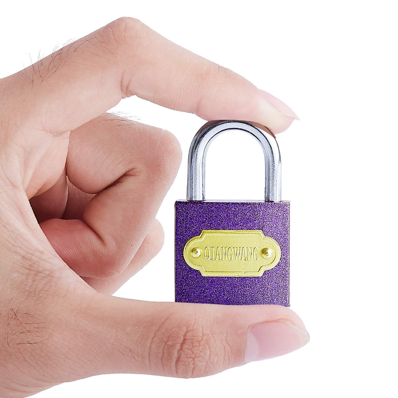 Padlocks (Pack of 2 Purple) Small Padlock with 3 Keys for Securing Your Great for Gym Locker, Suitcase, Backpacks, Jewelry Boxes, Luggage and More! 2 × Purple - NewNest Australia