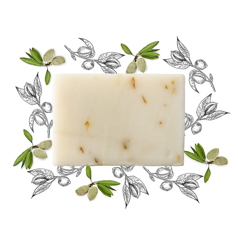 Écrin de Fleur - Organic Almond Soap, Made with Sweet Almond Oil and Calendula Flower, formulated for Sensitive and Delicate Skin, Unscented, for Face, Body and Hands Wash, 100g 1-Pack - NewNest Australia