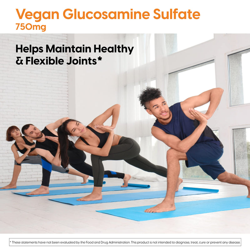 Doctor's Best Vegan Glucosamine Sulfate, Joint Support, Non-GMO, Vegan, Gluten Free, Soy Free, 750 mg 180 Veggie Caps - NewNest Australia