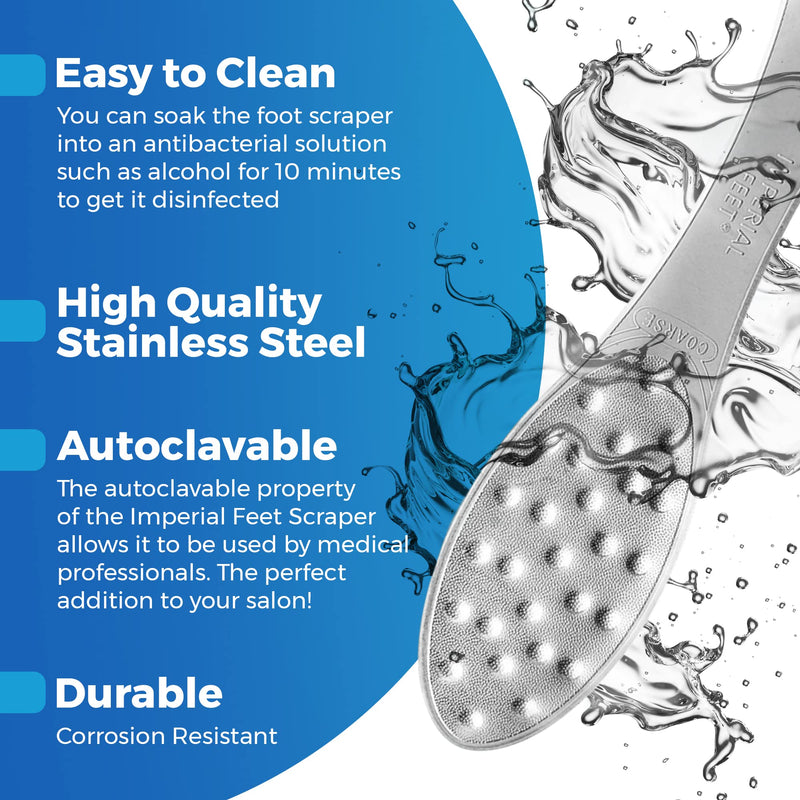 Stainless Steel Foot Scraper - Professional Double-Sided Foot File Callus Remover for Feet - Foot Rasp Scrubber for Wet Or Dry Skin - Easy to Clean Pedicure Tool, Heel Grater for Feet - NewNest Australia