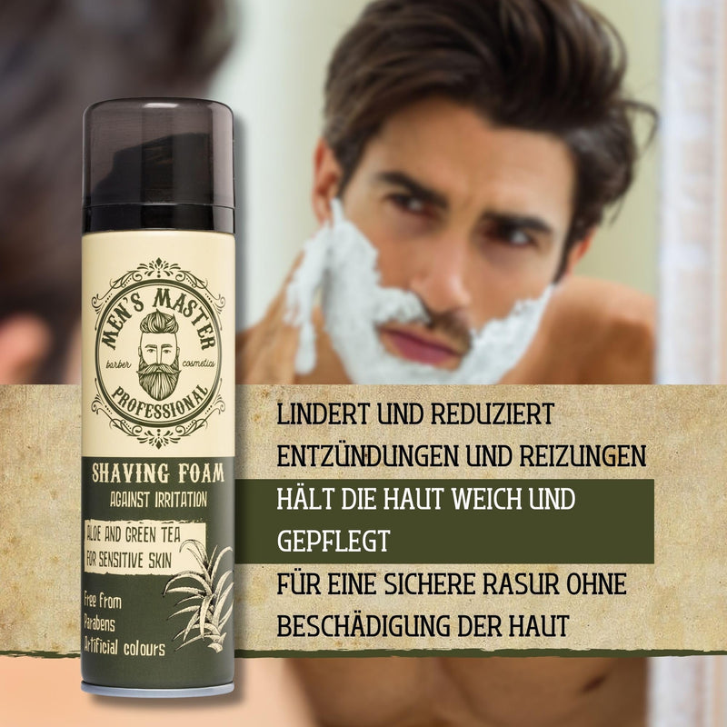Men's Master Moisturizing Shaving Foam For Men | Free from parabens and artificial colors | Shaving foam with aloe vera and green tea for sensitive skin Beard care | 200ml - NewNest Australia