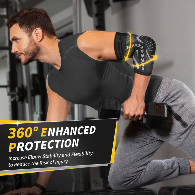 CAMBIVO Elbow Support for Men & Women 1 Pair, Tennis Elbow Sleeves for Weightlifting, Arm Compression Sleeves Elbow Brace for Tennis/Golfers Elbow, Sports Protection and Pain Relief XL - NewNest Australia