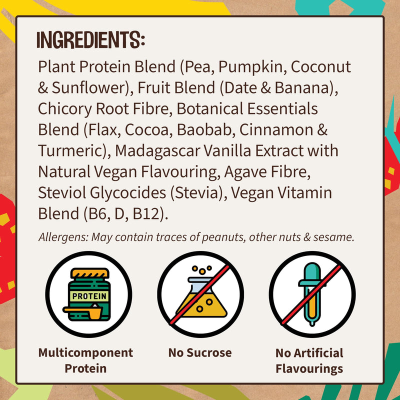 Vegan Protein Vanilla | No sucralose | Vegan protein powder made from 4 components vegetable protein powder - lactose-free, gluten-free - without artificial flavors (vanilla, 1 kg)… 1 kg with measuring spoon - NewNest Australia