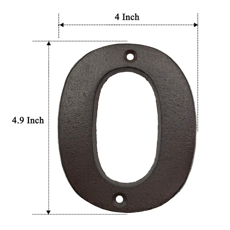 Cast Iron House Numbers-4.9 Inch High Home Address Numbers/Mailbox Numbers, Number 0 - NewNest Australia