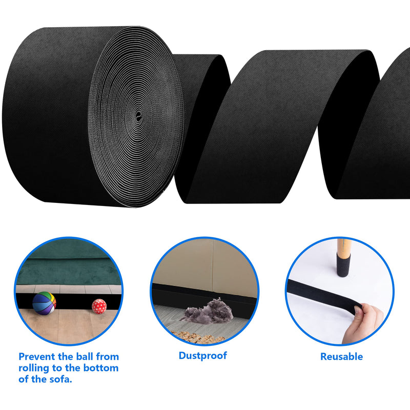 32.8 Feet Under Sofa Toy Blocker,Adjustable Gap Bumper,Sectional Connectors for Sliding Sofas,Bumper Guard for Avoid Things Sliding under Couch & Furniture( Include 19.6" Adhesive Mounting Strap) - NewNest Australia