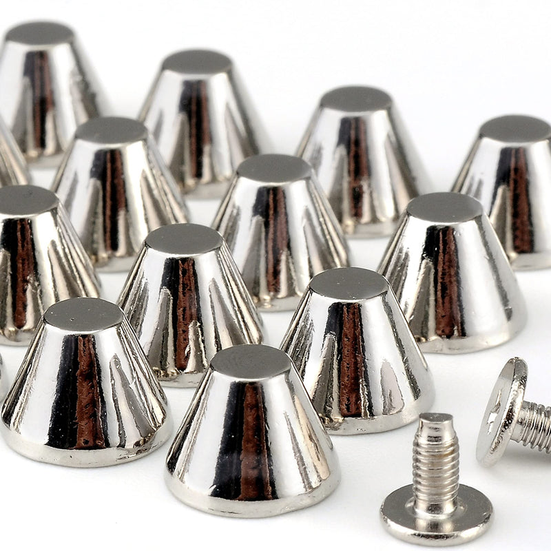 YORANYO 30 Sets 5/16" Height Spikes and Studs 8MM Handbag Feet Silver Color Barrel Spikes Screw Back Punk Studs and Spikes Kit for Clothing Shoes Leather Craft Belts Bags Dog Collars Accessories - NewNest Australia