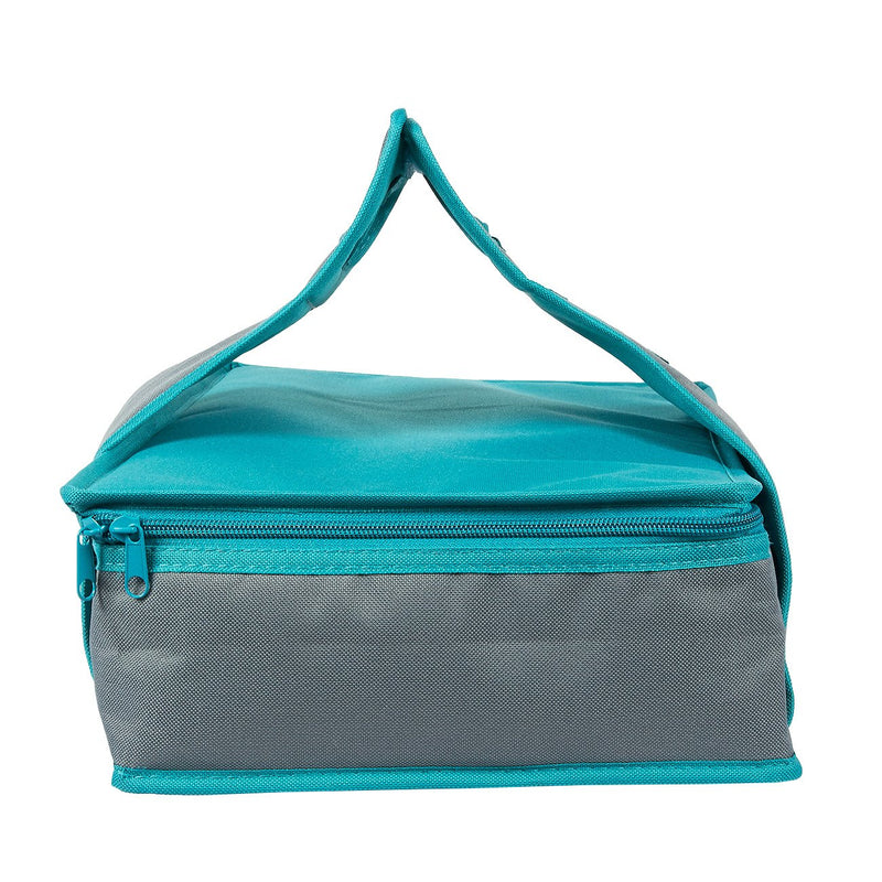 NewNest Australia - Casserole Dish Carrier - Rectangle Insulated Thermal Food Carrier for Lunch, Lasagna, Potluck, Picnics, Vacations - Teal and Grey, 16 x 10 x 4 inches 