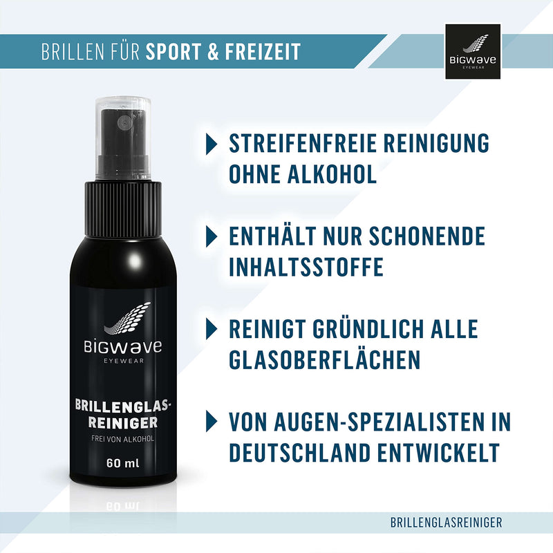 Bigwave Glasses Cleaner For Streak-Free And Gentle Cleaning Of All Glasses Without Alcohol - 60 Ml Premium Glasses Cleaning Spray Also Perfect For Sports Glasses, Iphones Or Laptops. - NewNest Australia
