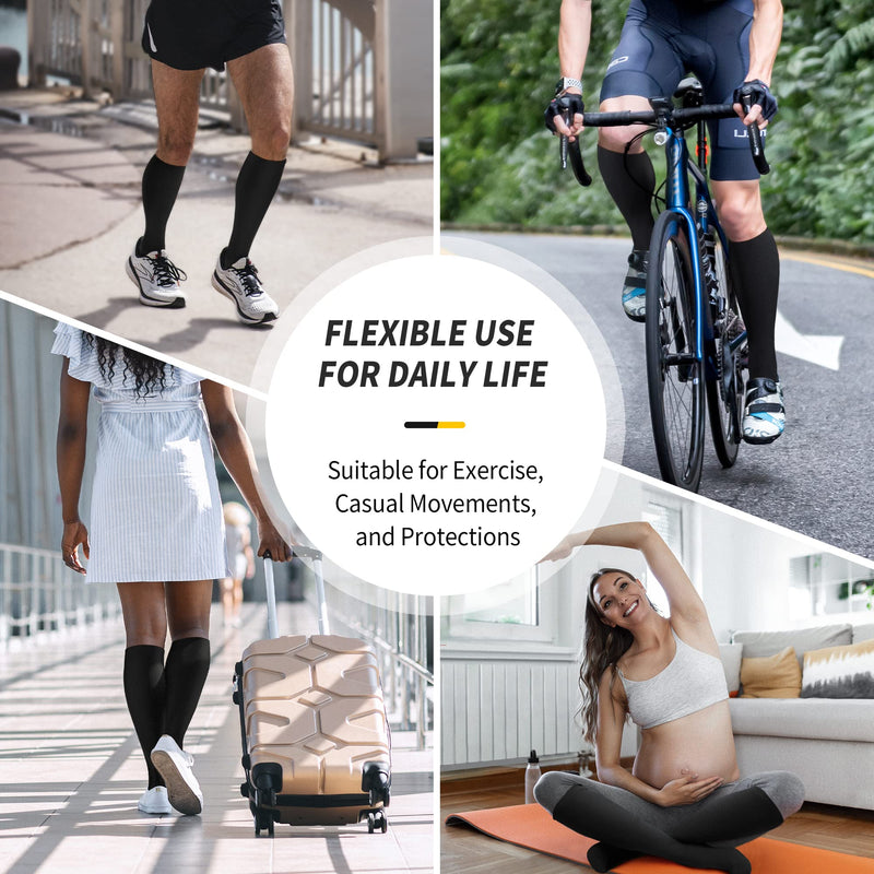 CAMBIVO 6 Pairs Compression Socks for Women & Men(15-20 mmHg), Flight Socks Support for Sports, Running, Cycling, Travel, Nurse, Maternity, Relieve Muscle Fatigue L-XL - NewNest Australia