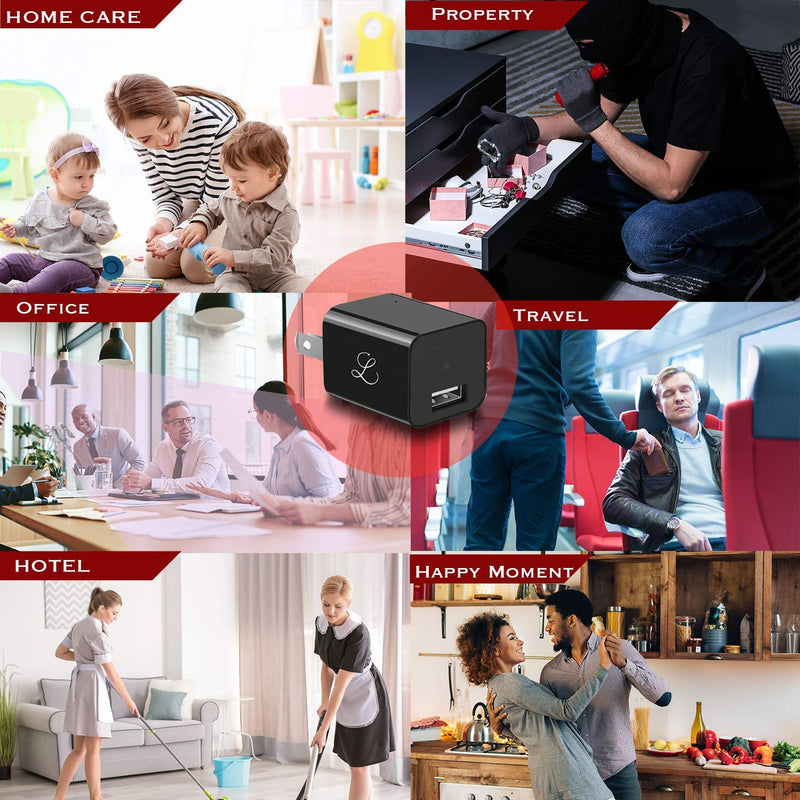 Spy Camera - Hidden Camera Wi-Fi - USB Charger - Hidden Camera Charger - USB Charger Camera - Surveillance Camera - Hidden Spy Camera - Hidden Nanny Cam - Full HD Wireless Remote View [Upgraded] - NewNest Australia