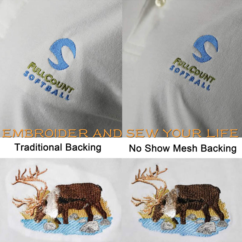 New brothread No Show Mesh Machine Embroidery Stabilizer Backing 8"x8" - 100 Precut Sheets - Light Weight 1.8 oz - Fits 4x4 and 6x6 Hoops 8" x 8" 100sheets - NewNest Australia
