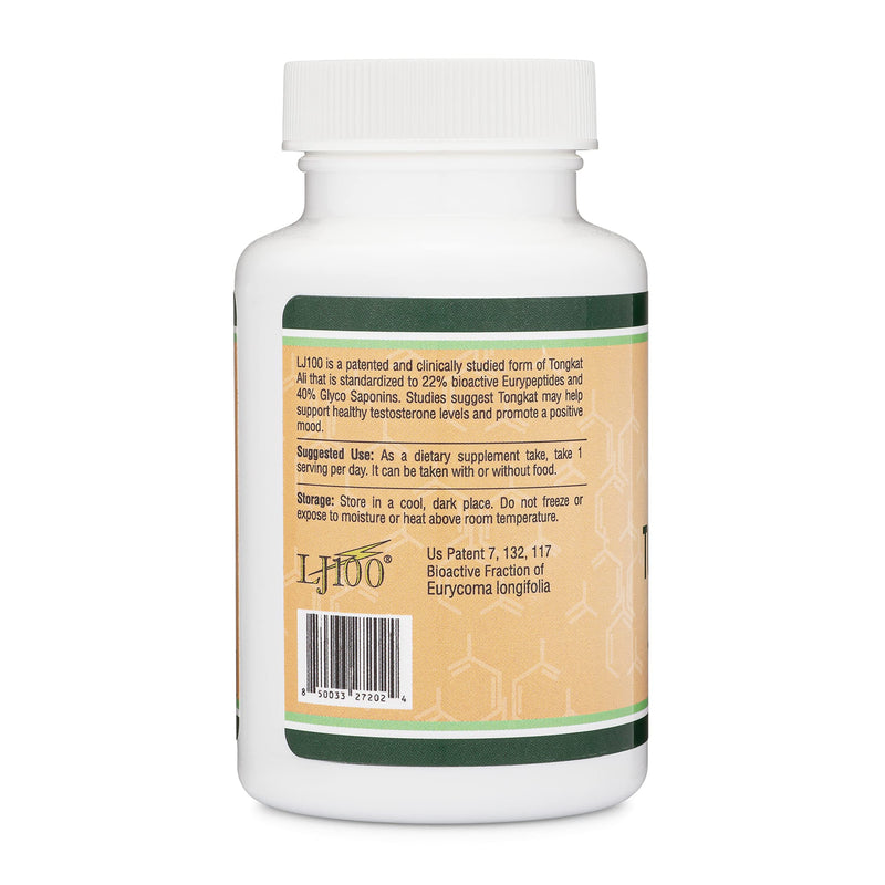 Tongkat Ali for Men (120 Capsules) - Only Clinically Proven and Patented Tongkat Ali Formula (LJ100 Std to 40% Glycosaponins, 22% Eurypeptides) Manufactured in The USA by Double Wood Supplements - NewNest Australia