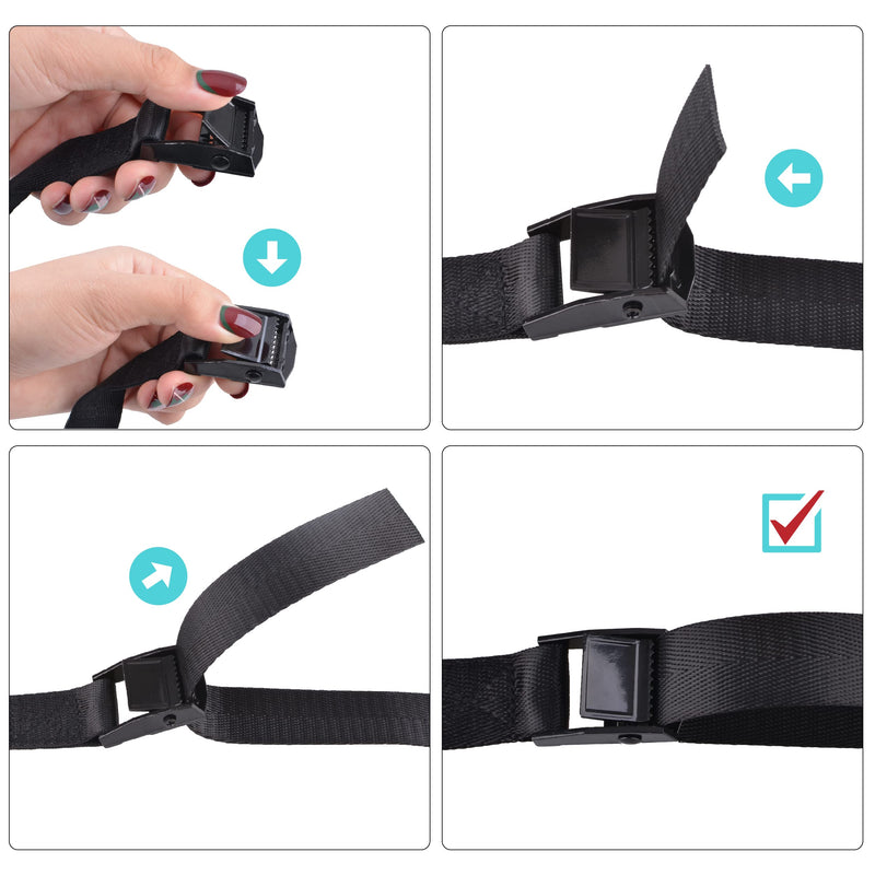 Azarxis Lashing Strap Adjustable Cam Buckle Tie Down Heavy Duty Secure Straps up to 441 lbs Capacity for Motorcycle Kayak Canoe Trailer Cargo Truck Bicycle Luggage (Blue - 4 PCS - 79" x 1") Blue - 4 PCS 79" Length x 1" Width - NewNest Australia