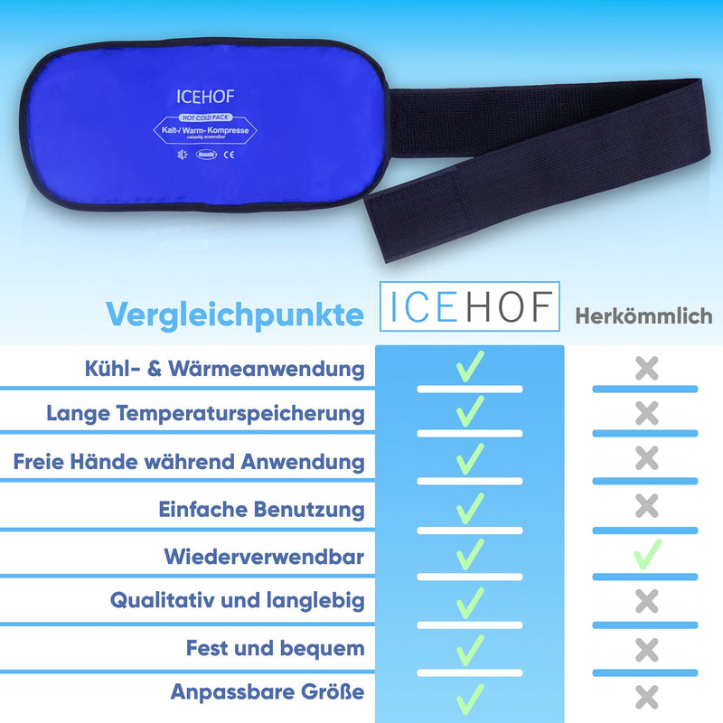 Icehof Universal Cooling Pad With Velcro Fastener - Flexible And Easy To Use All Over The Body - Cooling Gel Cold Compresses Cooling Pack Gel Cooling Bandage - NewNest Australia