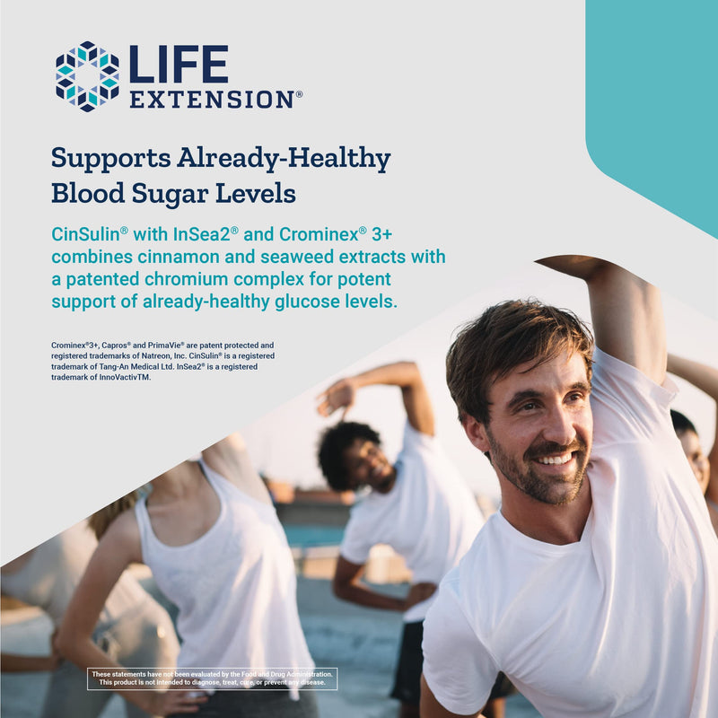 Life Extension CinSulin with InSea2 and Crominex 3+ – Non-GMO – 90 Vegetarian Capsules - NewNest Australia