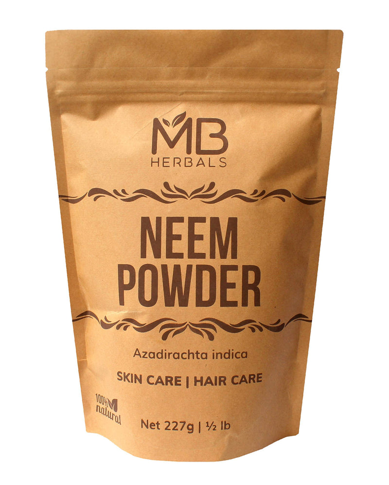 MB Herbals Pure Neem Powder 227 Gram | Half Pound / 8 Oz | Pure Wild-Crafted Neem Leaf Powder | Very Bitter Neem Supplement for Skin Hair & Detox | Azadirachta Indica - NewNest Australia