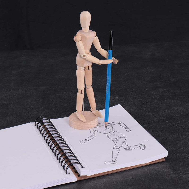 US Art Supply® Wood 8" Female - Artist Drawing Manikin Articulated Mannequin with Base and Flexible Body - Perfect for Drawing The Human Figure (8" Female) - NewNest Australia