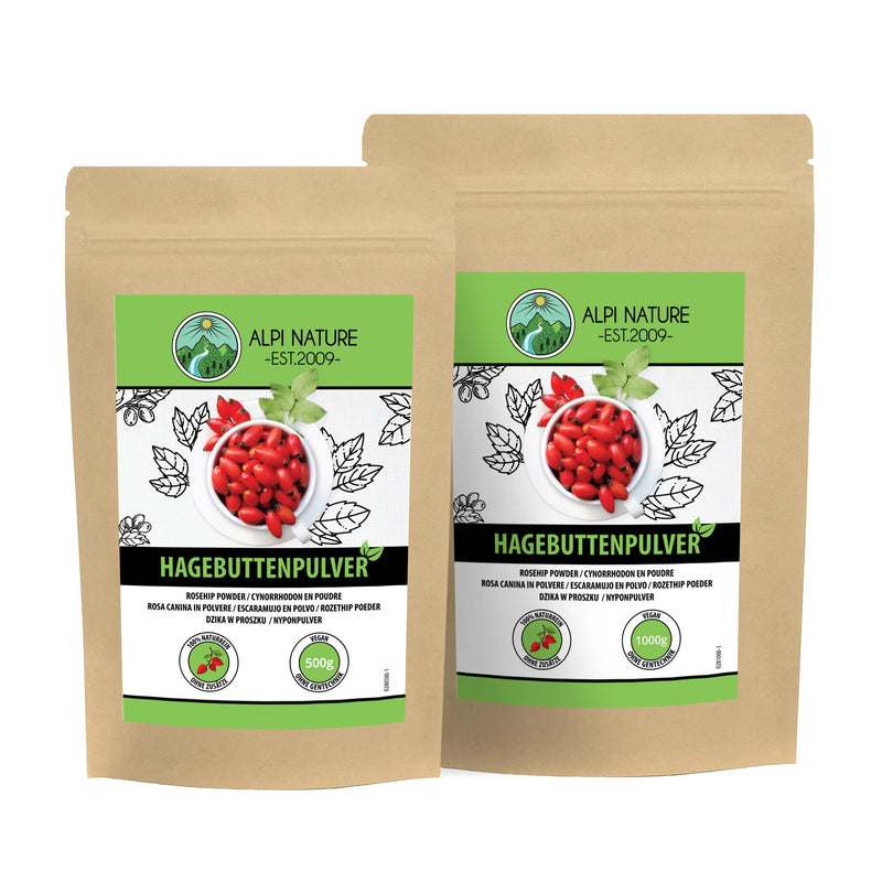 Rosehip powder 500g, 100% natural, gently ground, naturally without additives, vegan, rosehip flour, rosehip granules 500g (pack of 1) - NewNest Australia