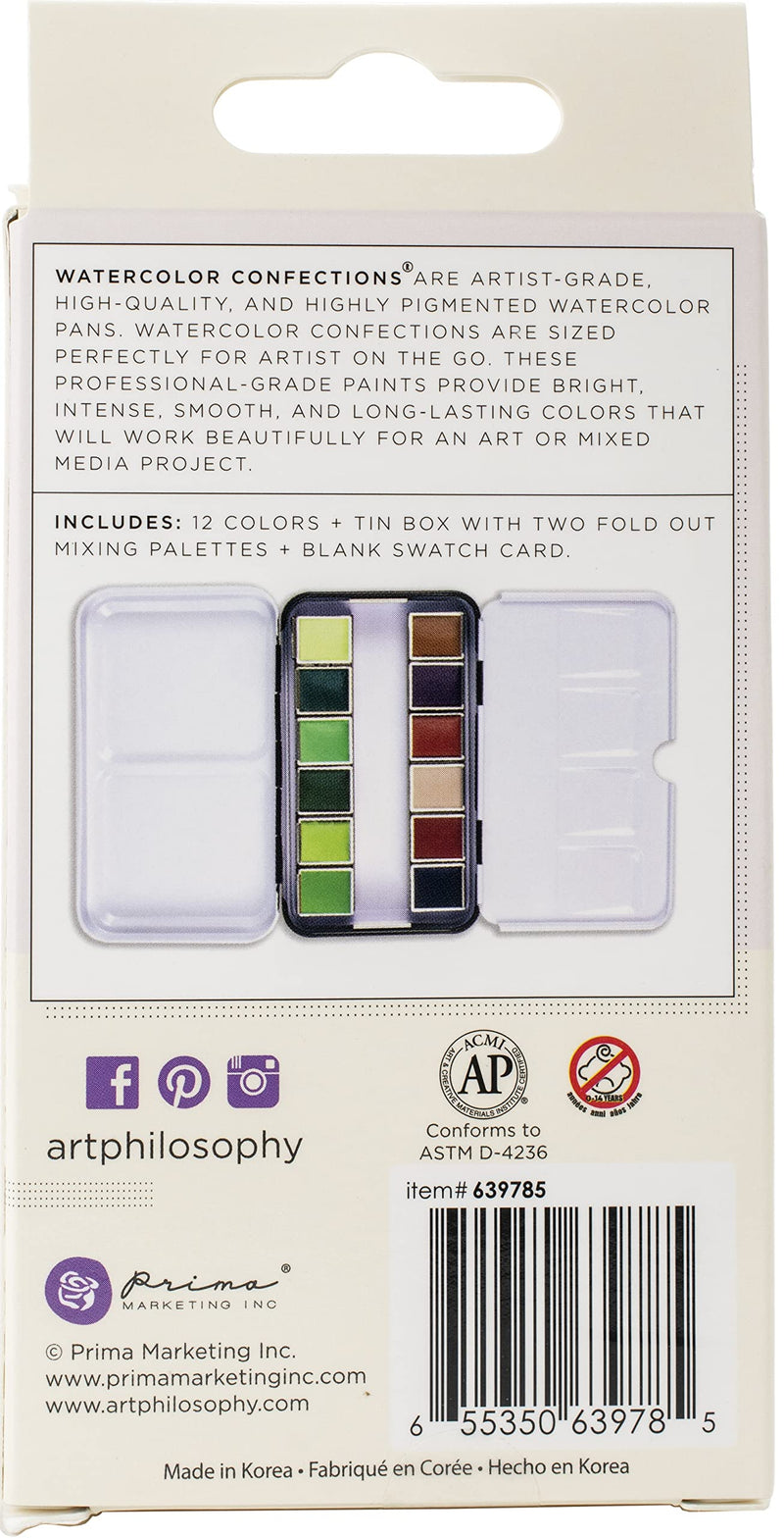 Prima Marketing Prima Confections Watercolor Pans 12/Pkg-Terrain, Original - NewNest Australia
