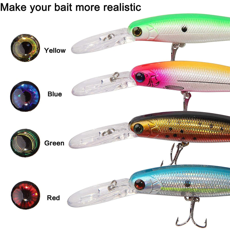 Fishing Eyes for Lures, 3D/4D/5D Realistic Holographic Lure Eyes Fishing Bait Making Kit Fly Tying Material DIY Fishing Tool 5D Lure Eyes 360pcs/6-10mm(5pack) - NewNest Australia