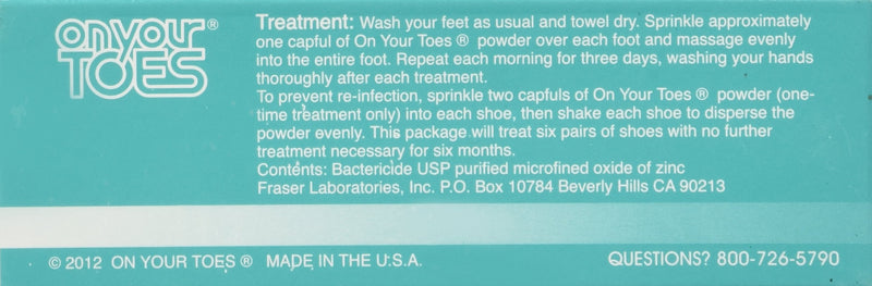 On Your Toes Foot Bactericide Powder - Eliminates Foot Odor for Six Months, 21 grams (One Pack) - NewNest Australia