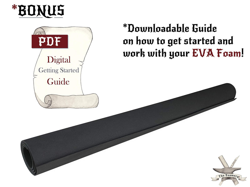 EVA Foam Cosplay - 1mm (1mm to 10mm) - Black or White - 14" x 39" Sheet - Ultra High Density 85 kg/m3 - by The Foamory 1mm - Thickness - NewNest Australia