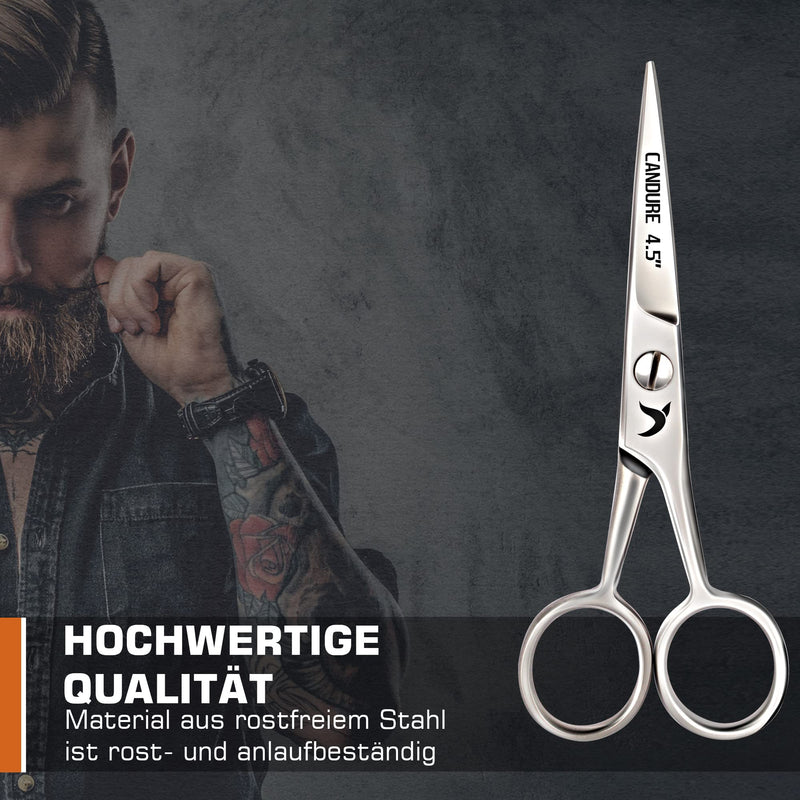 Candure Hair Scissors Mustache Beard Nose & Ears Scissors Stainless Steel Hair Cutting Professional Mustache Scissors and Nose Hair Cutting Scissors, Safety Use for Eyebrows, Eyelashes - NewNest Australia
