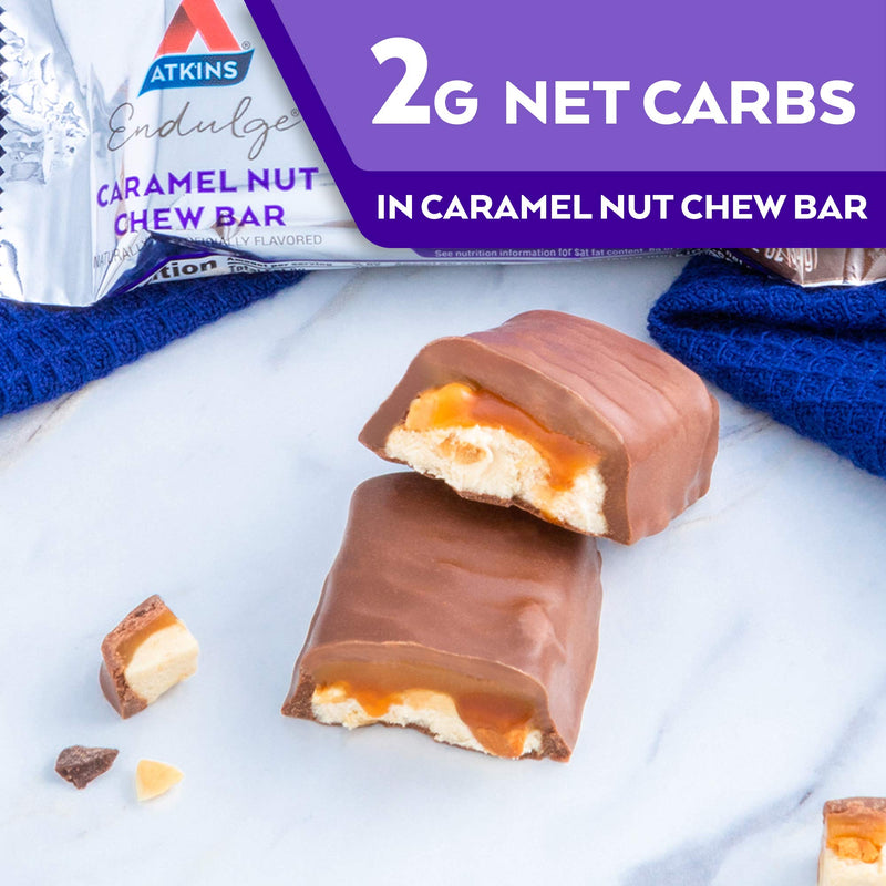 Atkins Endulge Treat, Caramel Nut Chew Bar, Keto Friendly, 10 Count (Value Pack) 10 Count (Pack of 1) - NewNest Australia