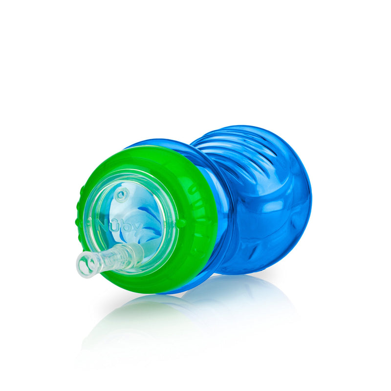 Nuby 3 Piece Boy No-Spill Cup with Flex Straw, 10 Ounce - NewNest Australia