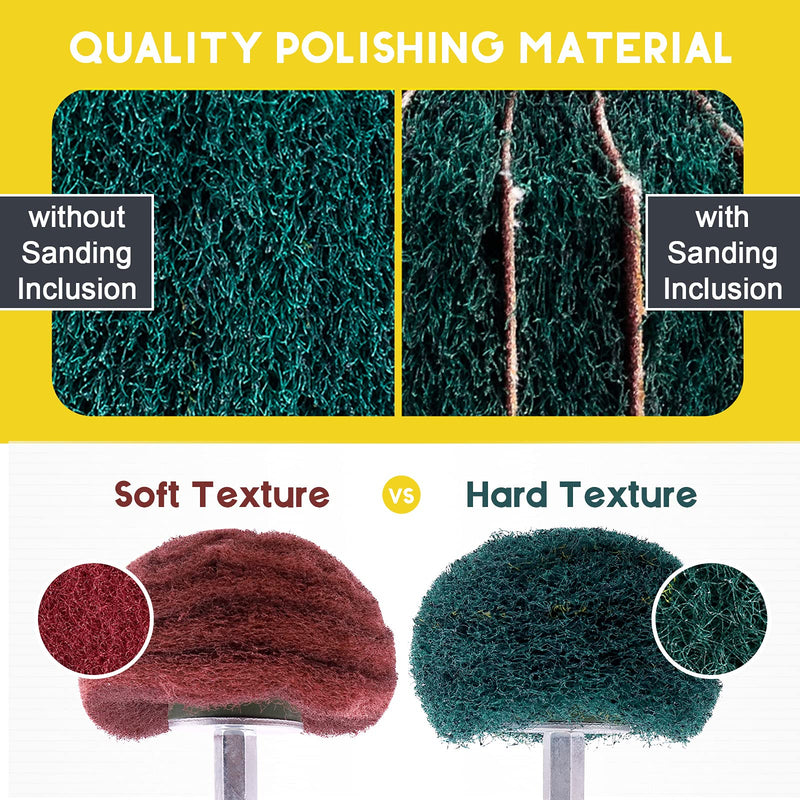 Mardatt 10Pcs Non Woven Abrasive Buffing Pads Wheels Drill Attachment Set, Scouring Pads Wheel with 1/4" Shank, Rotary Buffer Tool Accessories for Polishing Mirror Stainless Steel Copper Aluminum - NewNest Australia