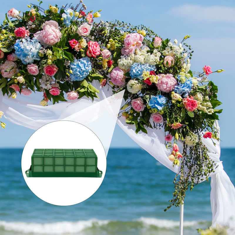 Hahood 2 Packs Floral Foam Cage Rectangle Flower Cage Holders with Floral Foam Floral Arrangement Supplies for Fresh Flowers, Home Weeding Decorations, 11.8 x 4.3 x 3.1 Inches - NewNest Australia
