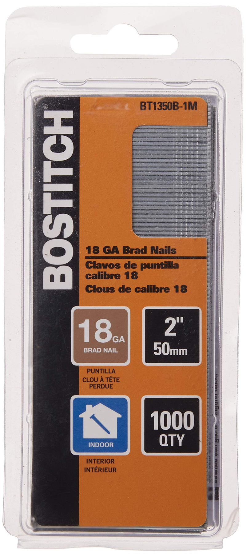 BOSTITCH 18 Gauge Brad Nails, 2-Inch, Coated, 1000 per Box (BT1350B-1M) - NewNest Australia